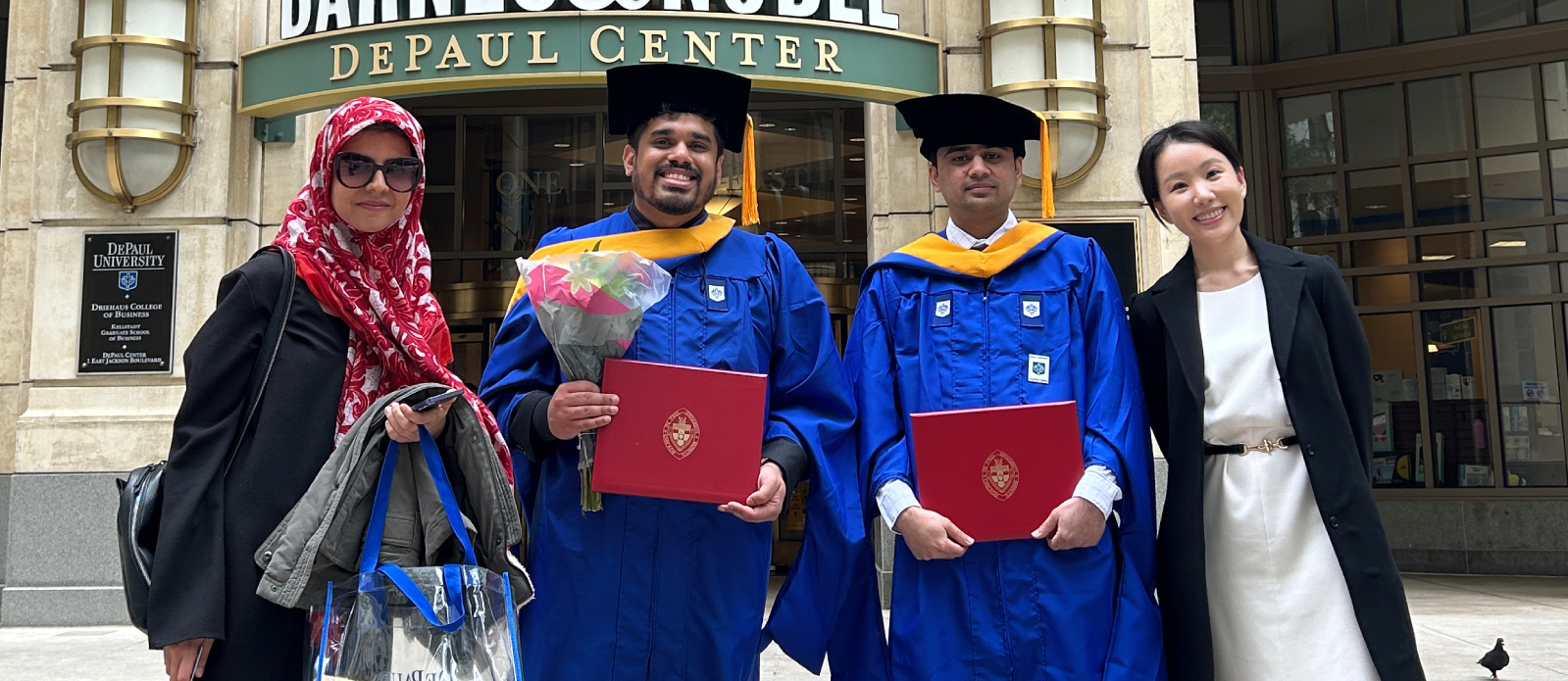 Fatemeh attending my graduation ceremony, alongside Young